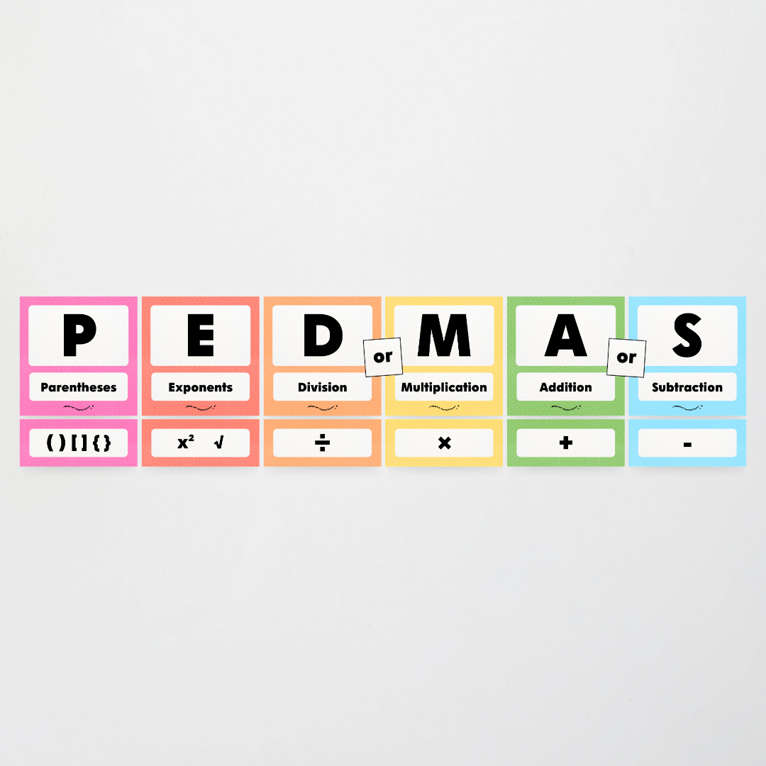 PEDMAS Order of Operations - Rainbow Classroom Decor - Teacher Resources & Classroom Decor
