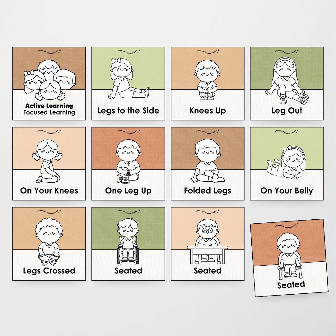 Inclusive Sitting Positions Editable Classroom Display - Woodland Classroom Decor - Teacher Resources & Classroom Decor