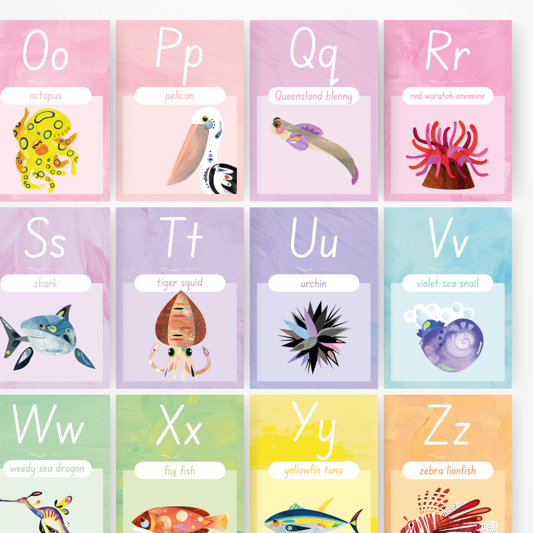 Pete Cromer: A-Z Alphabet Posters [Upper Grades] - Sea Life Collection