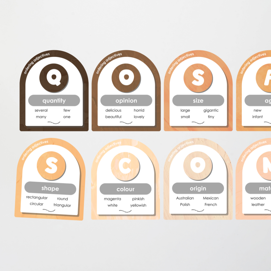 Ordering Adjectives Display - Neutral