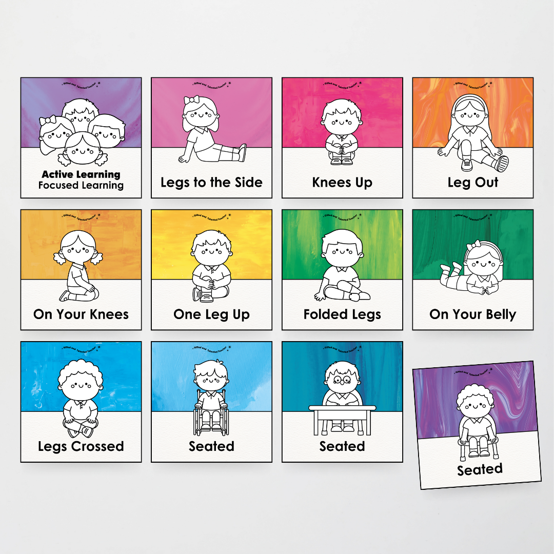 Inclusive Sitting Positions Editable Classroom Display - Australian Fauna and Flora Classroom Decor - Teacher Resources & Classroom Decor