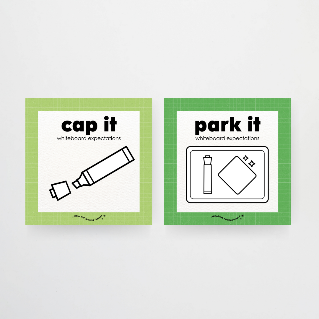 Mini Whiteboard Expectations, Prompts and Cues: Square Icons - Back To School Classroom Decor