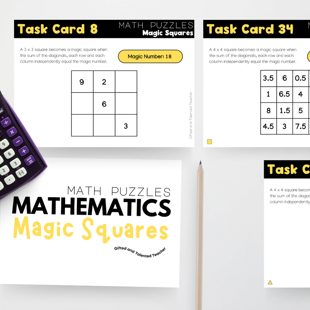 Magic Math Papers Mathematics Puzzles: Magic Squares | Maths Teacher Resources