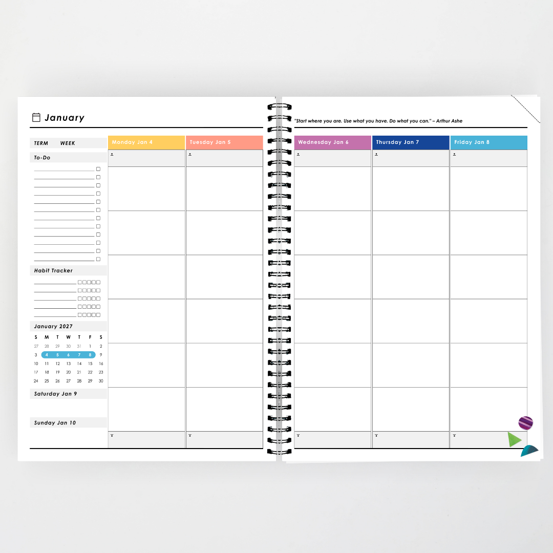 x Pete Cromer 2027 Weekly Teacher Planner: Garden Mantis - Insect Life Classroom Decor