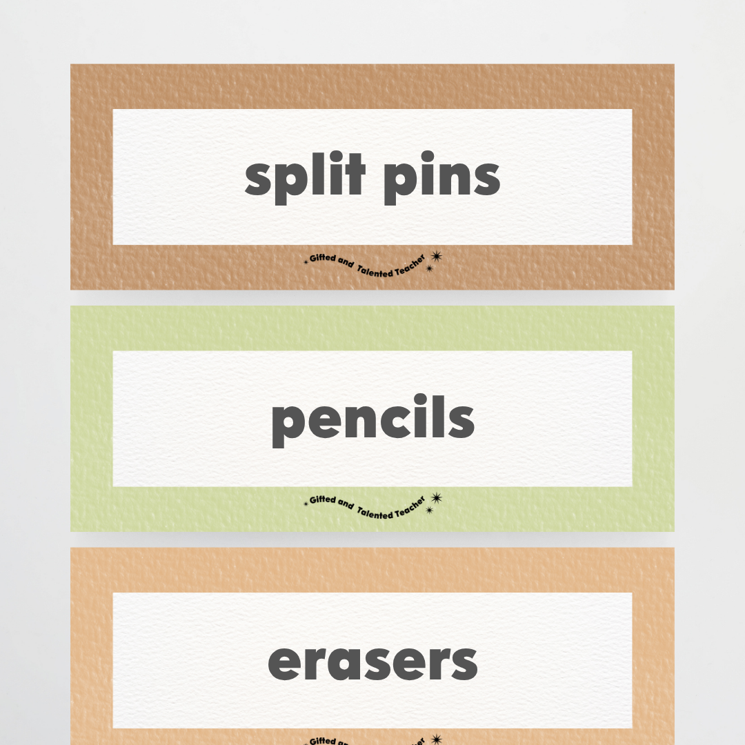 Rectangle Labels - Woodland Classroom Decor