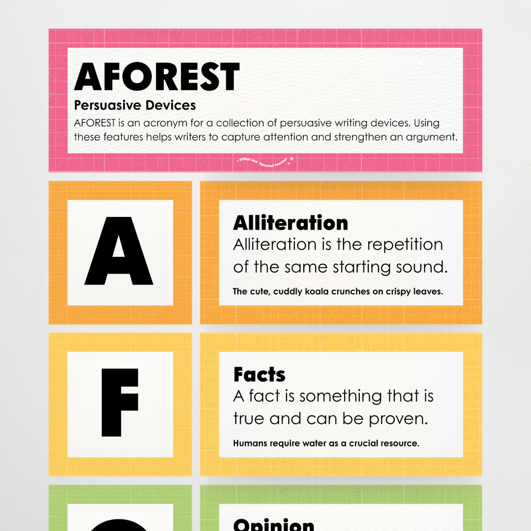 Persuasive Devices: AFOREST - Back To School Classroom Decor