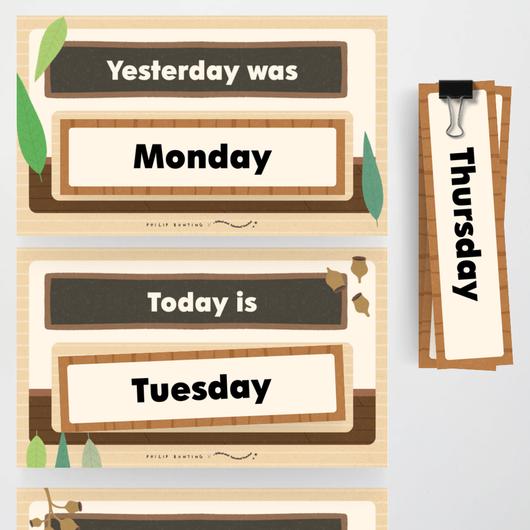 Philip Bunting: Today is / Yesterday Was / Tomorrow Will Be - Back to School Classroom Decor