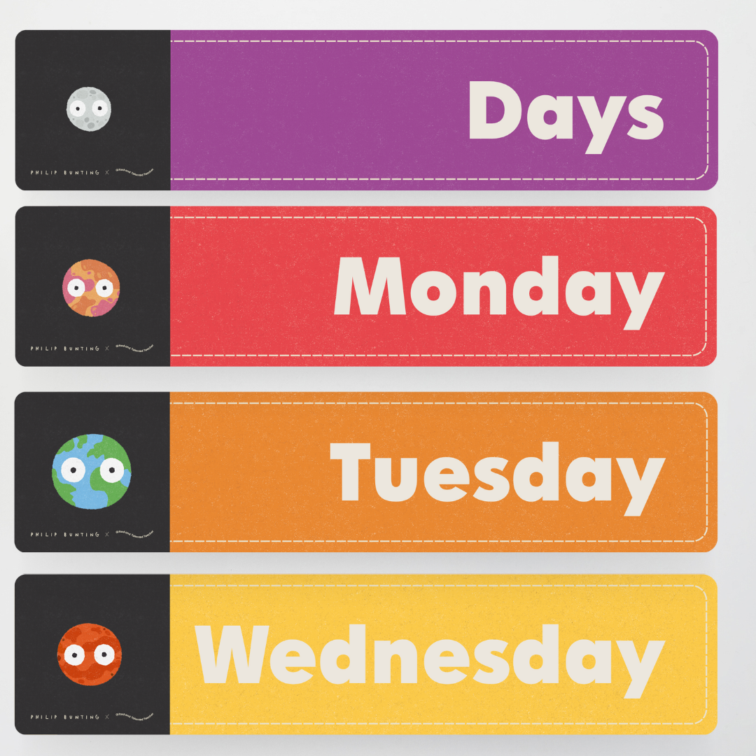 Philip Bunting: Days of the Week - Watch this Space Classroom Decor
