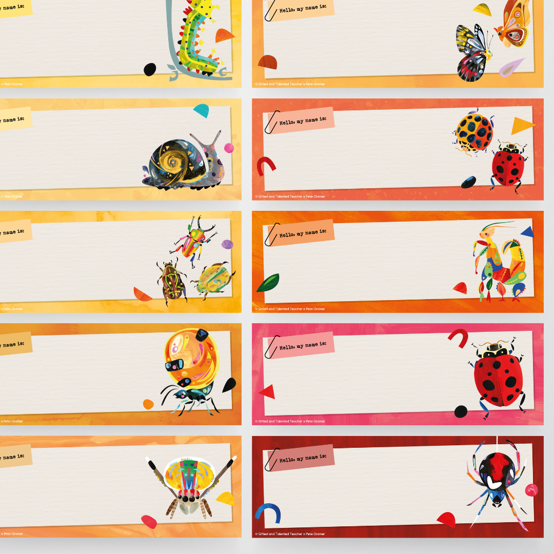 Pete Cromer: Desk Plates Upper Grades - Insect Life Classroom Decor