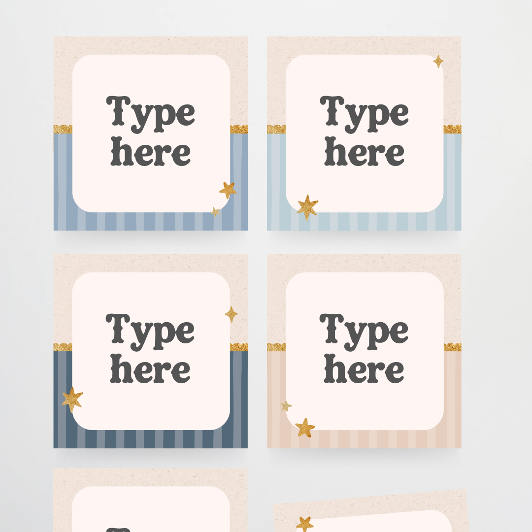 Square Labels - Little Circus Classroom Decor