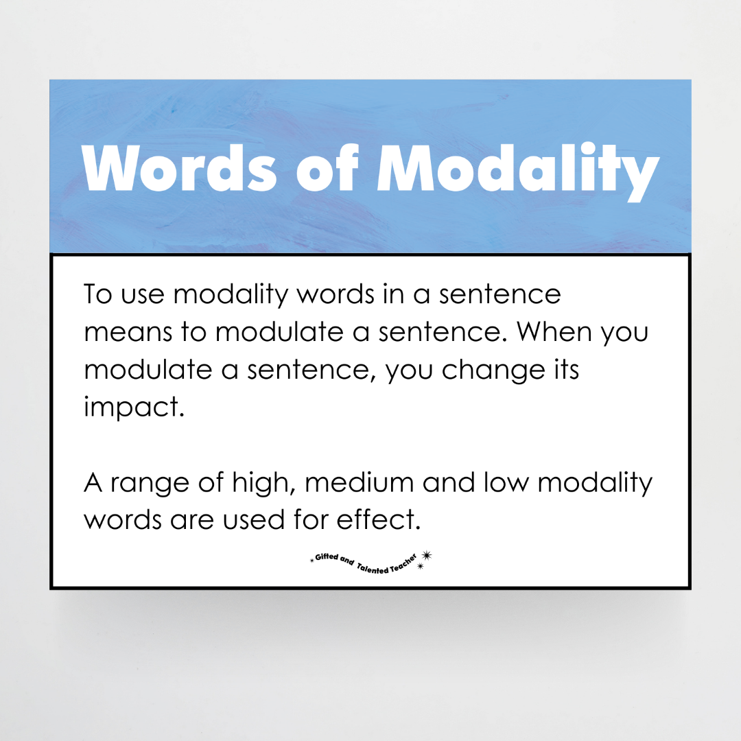 Words of Modality: High, Medium and Low Wall Display - Sea Life Classroom Decor - Teacher Resources & Classroom Decor