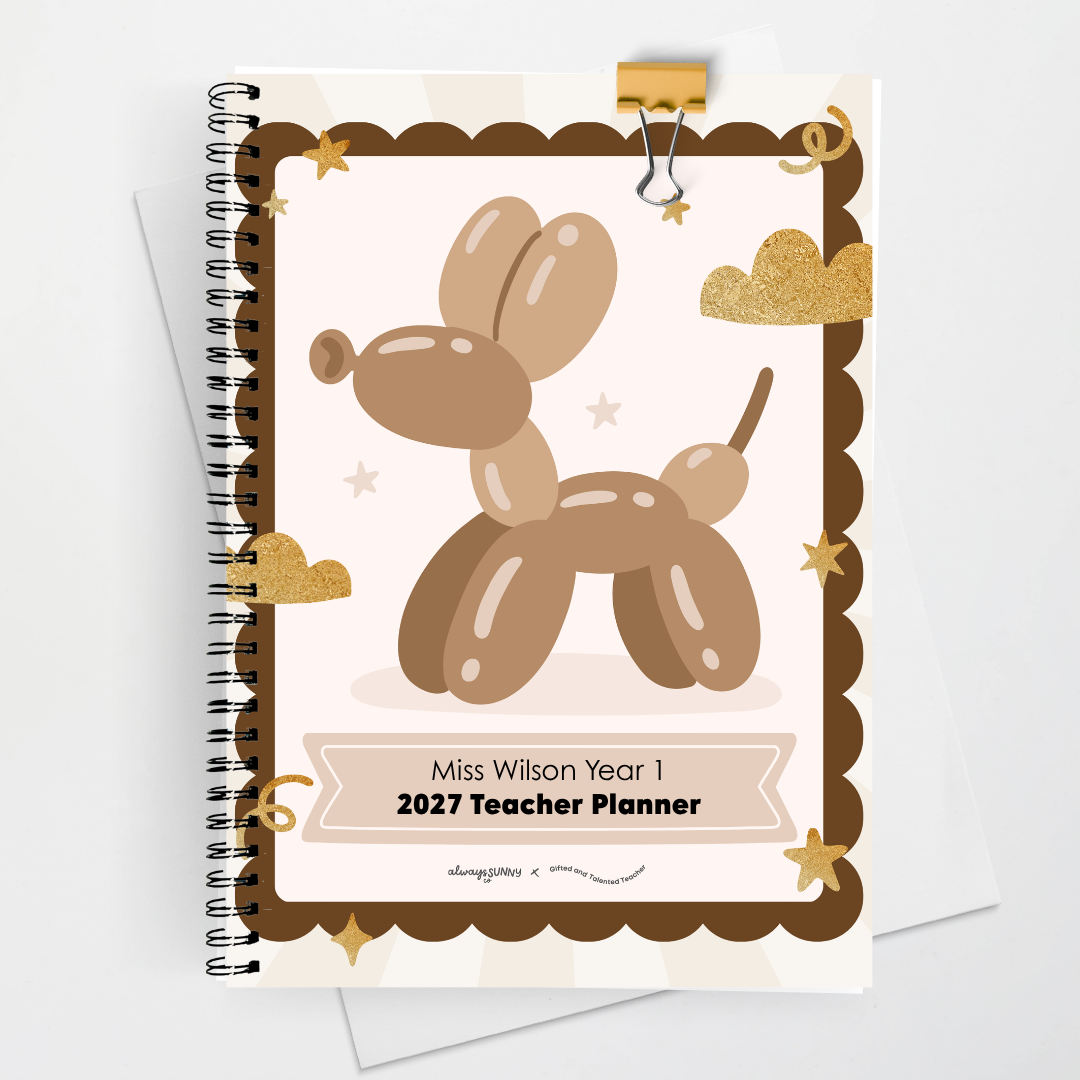 2027 Weekly Teacher Planner: Balloon Dog - Little Circus Classroom Decor