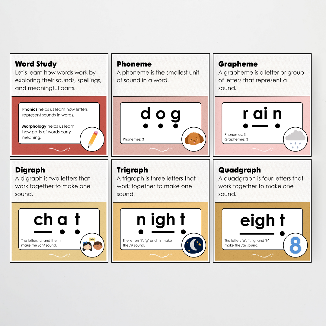 Word Study Phonics and Morphology Display - Little Circus Classroom Decor