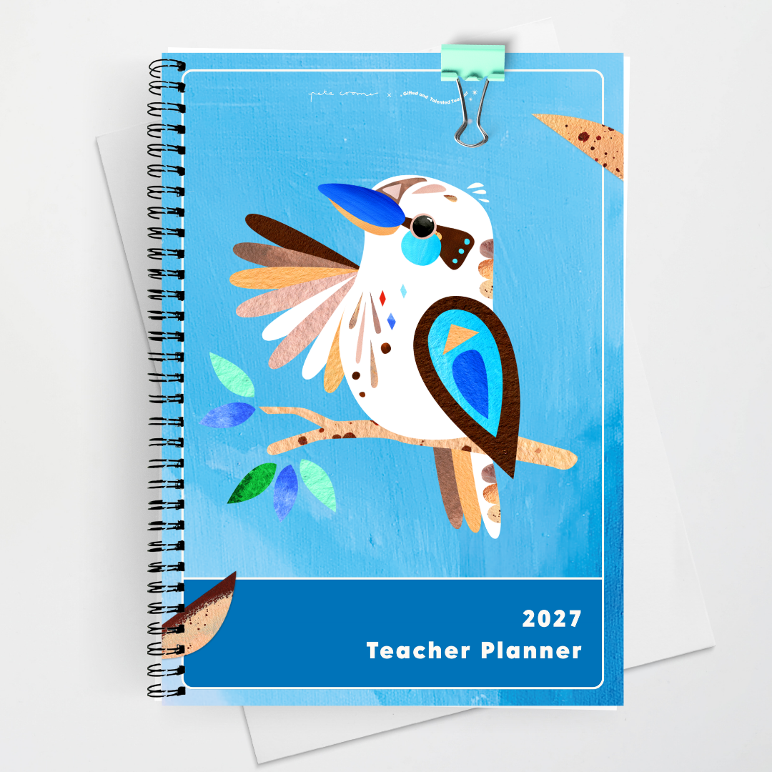 x Pete Cromer 2027 Weekly Teacher Planner: Kookaburra - Australian Fauna and Flora Classroom Decor