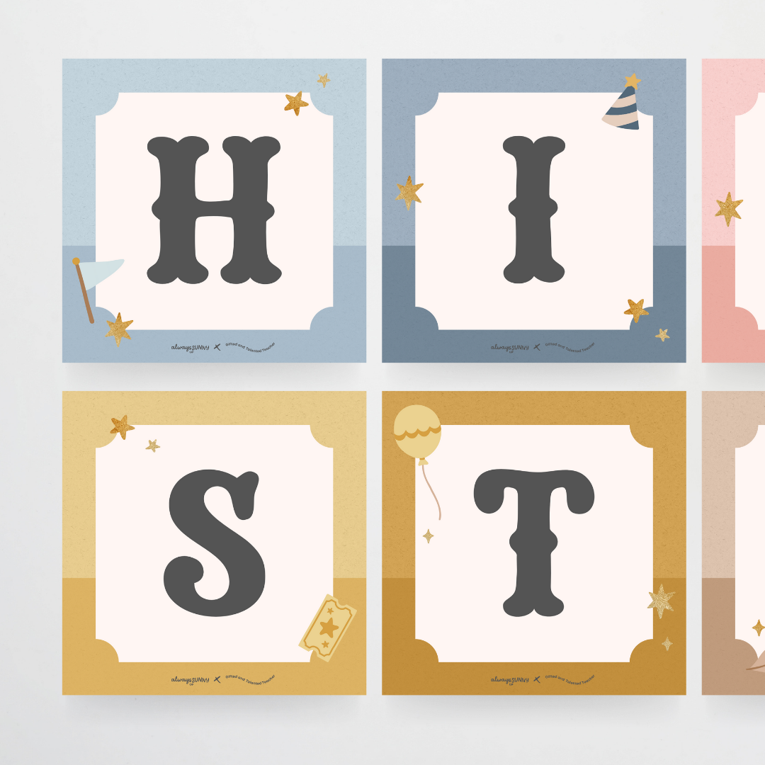 Lettering Tiles - Little Circus Classroom Decor