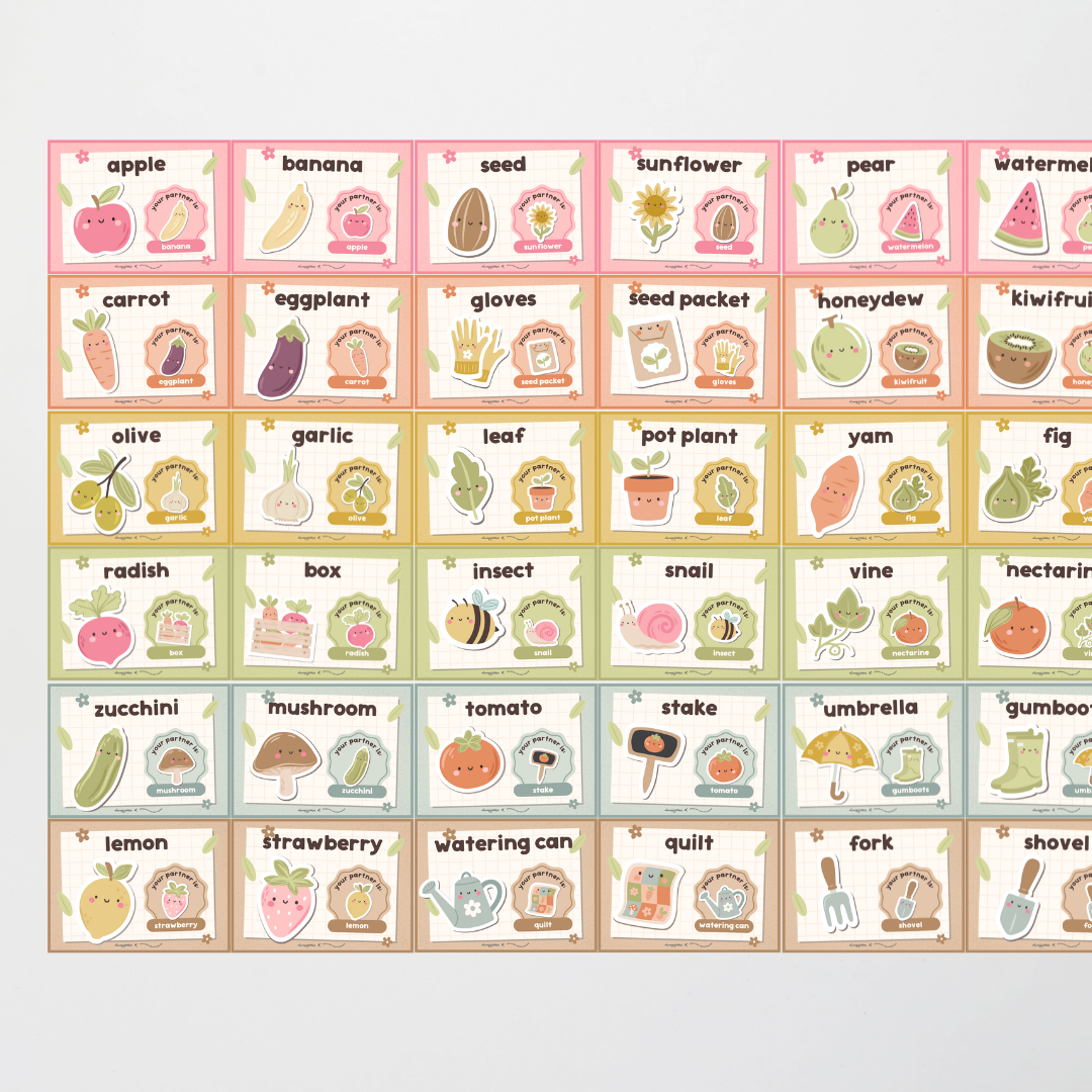Partner Match - Farmers Market Classroom Decor - Teacher Resources & Classroom Decor