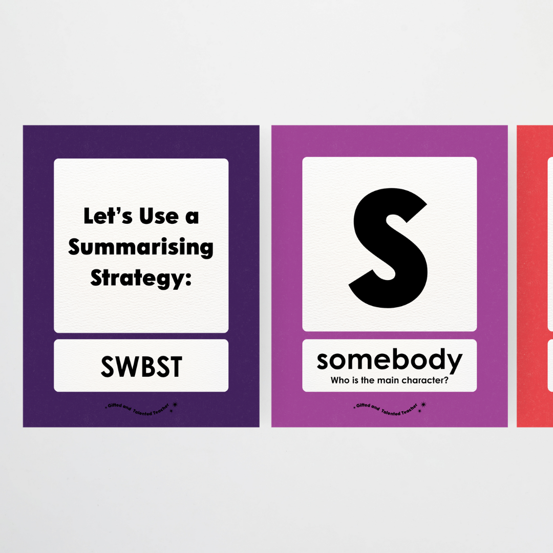 Summarising the Text: SWBST Somebody, Wanted, But, So Then - Watch this Space Classroom Decor