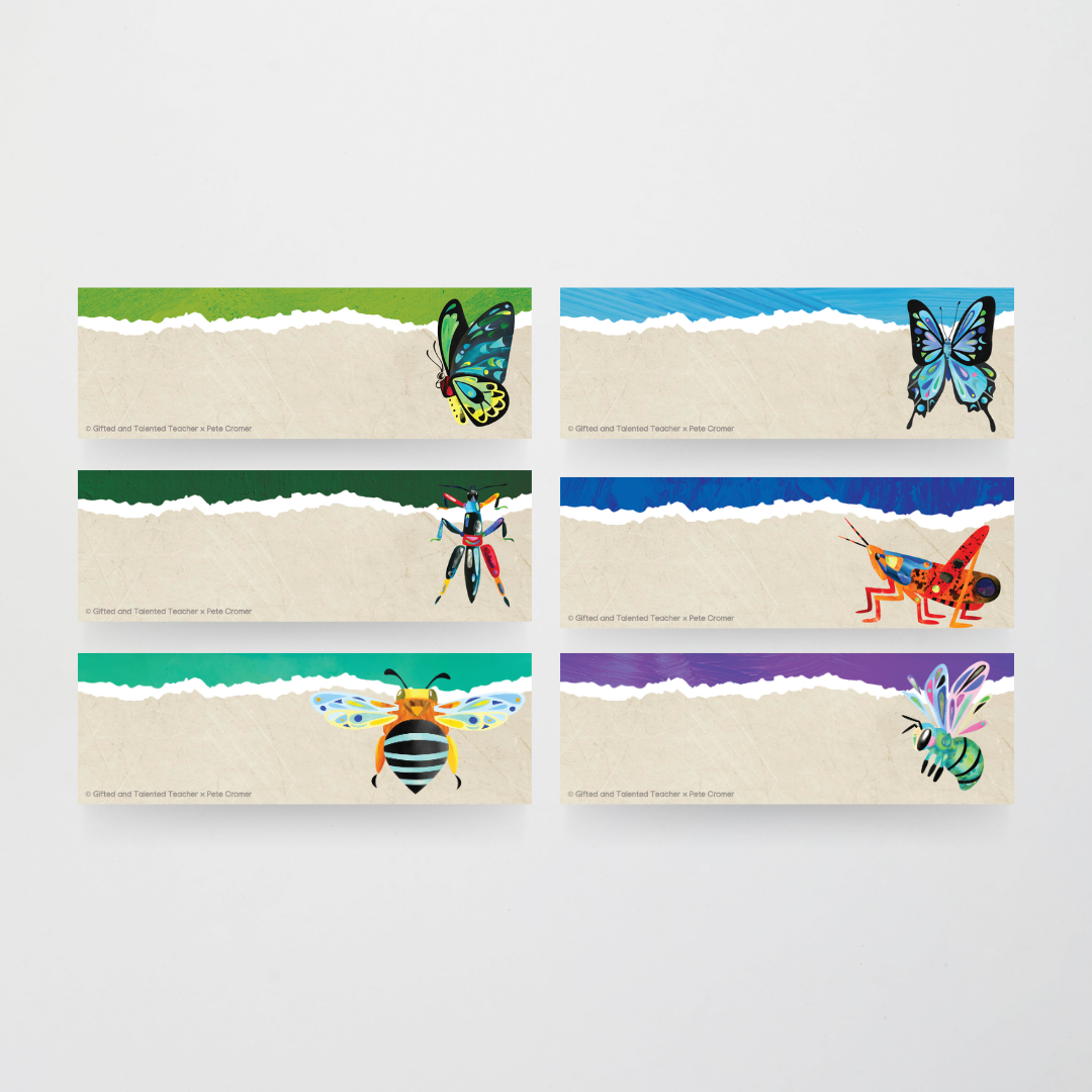 Pete Cromer: Rectangle Labels - Insect Life Classroom Decor