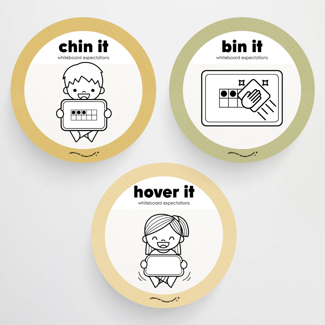 Mini Whiteboard Expectations, Prompts and Cues: Circle Icons - Farmers Market Classroom Decor