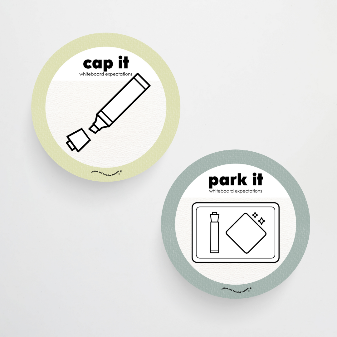 Mini Whiteboard Expectations, Prompts and Cues: Circle Icons - Farmers Market Classroom Decor