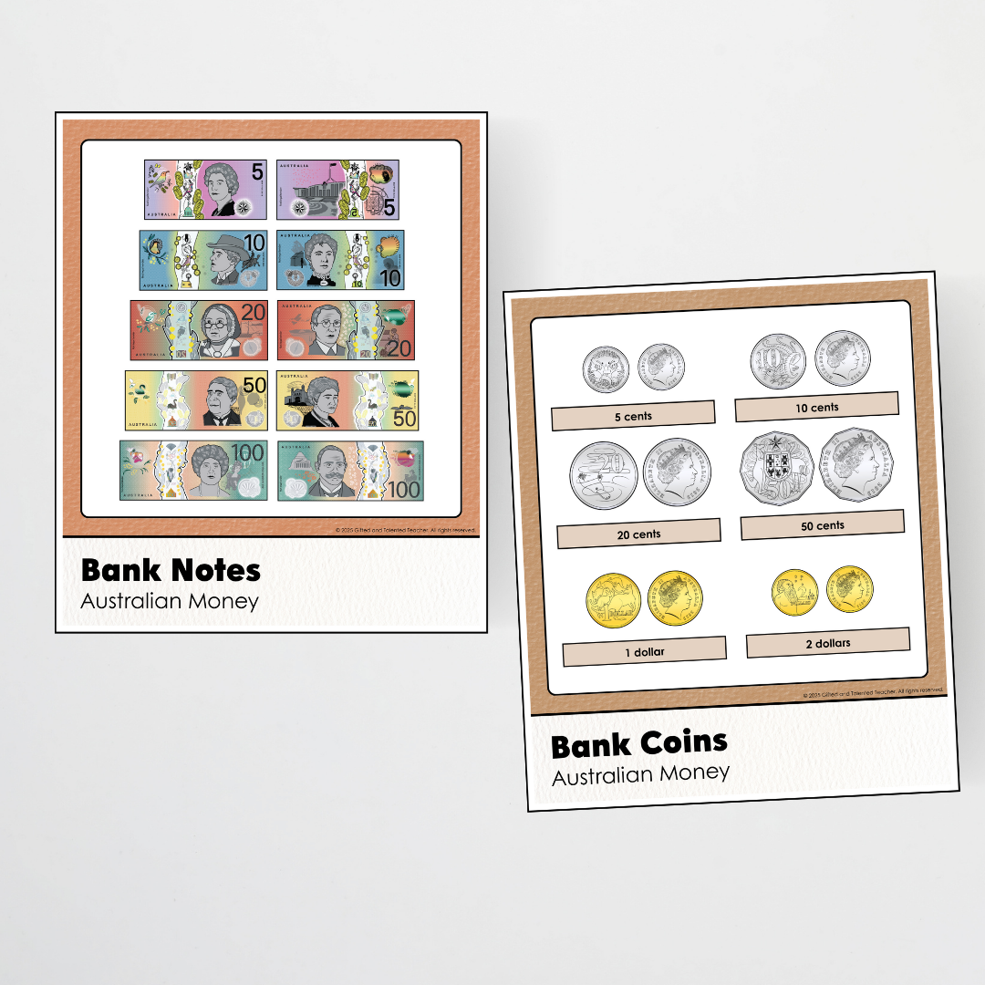 Australian Money Posters - Woodland Classroom Decor