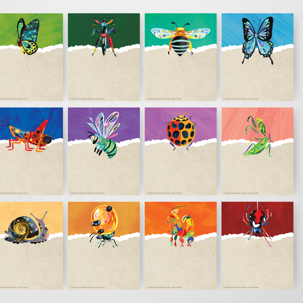 Live Insect Post Label Pete Cromer: Book Box Labels - Insect Life Classroom Decor