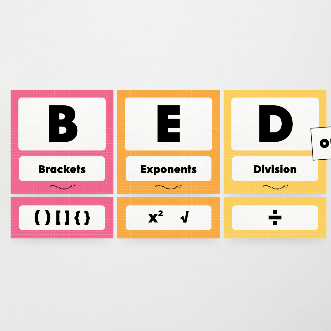 BEDMAS Order of Operations - Back To School Classroom Decor
