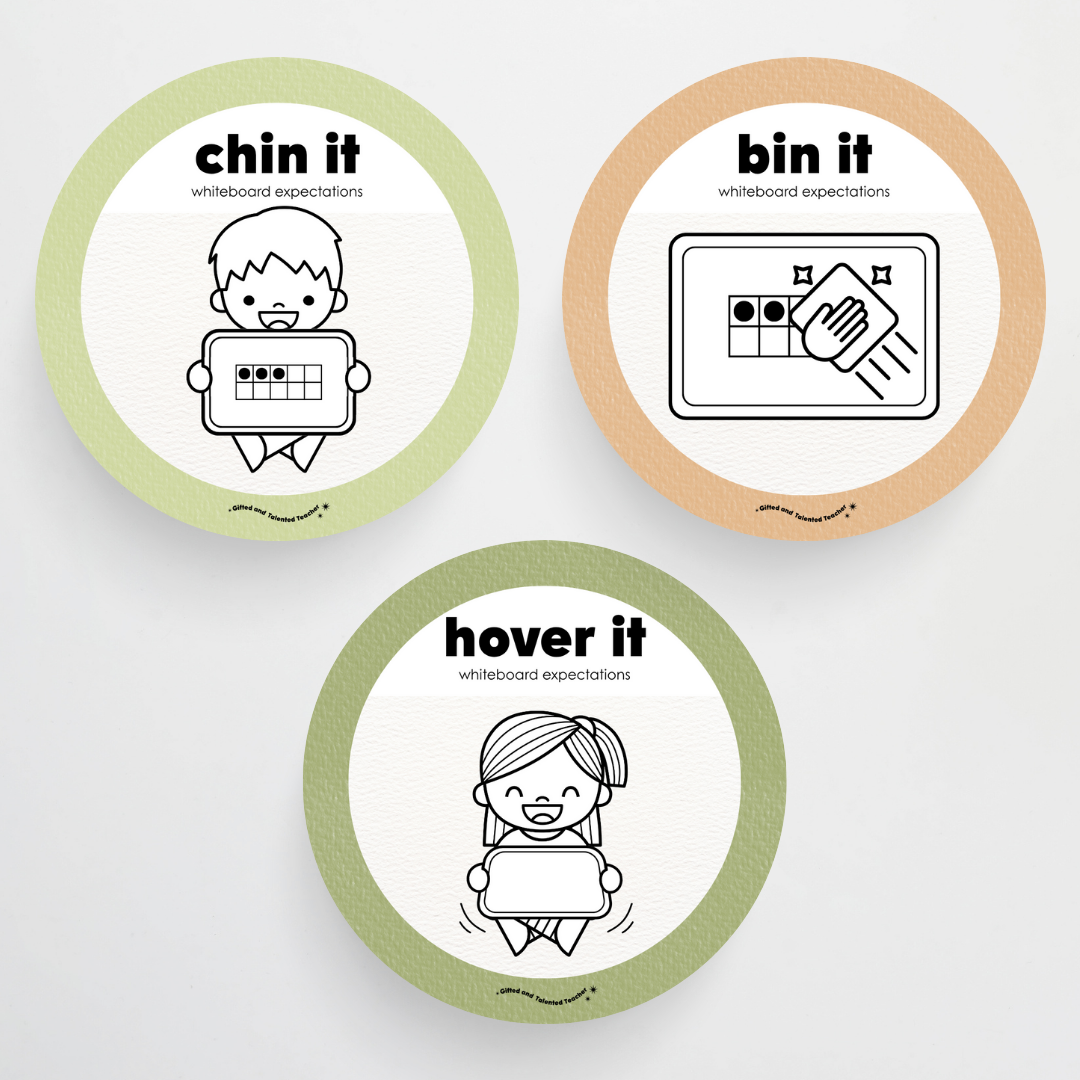 Mini Whiteboard Expectations, Prompts and Cues: Circle Icons - Woodland Classroom Decor