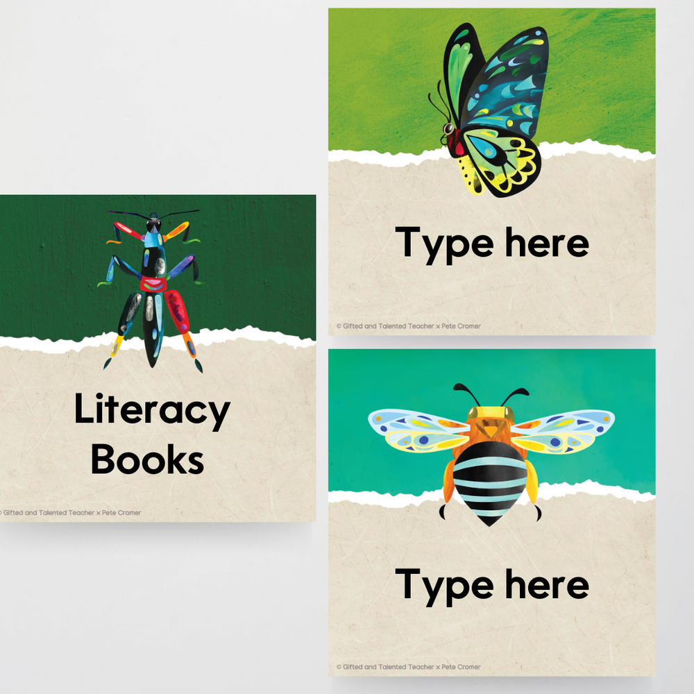 Pete Cromer: Square Labels - Insect Life Classroom Decor