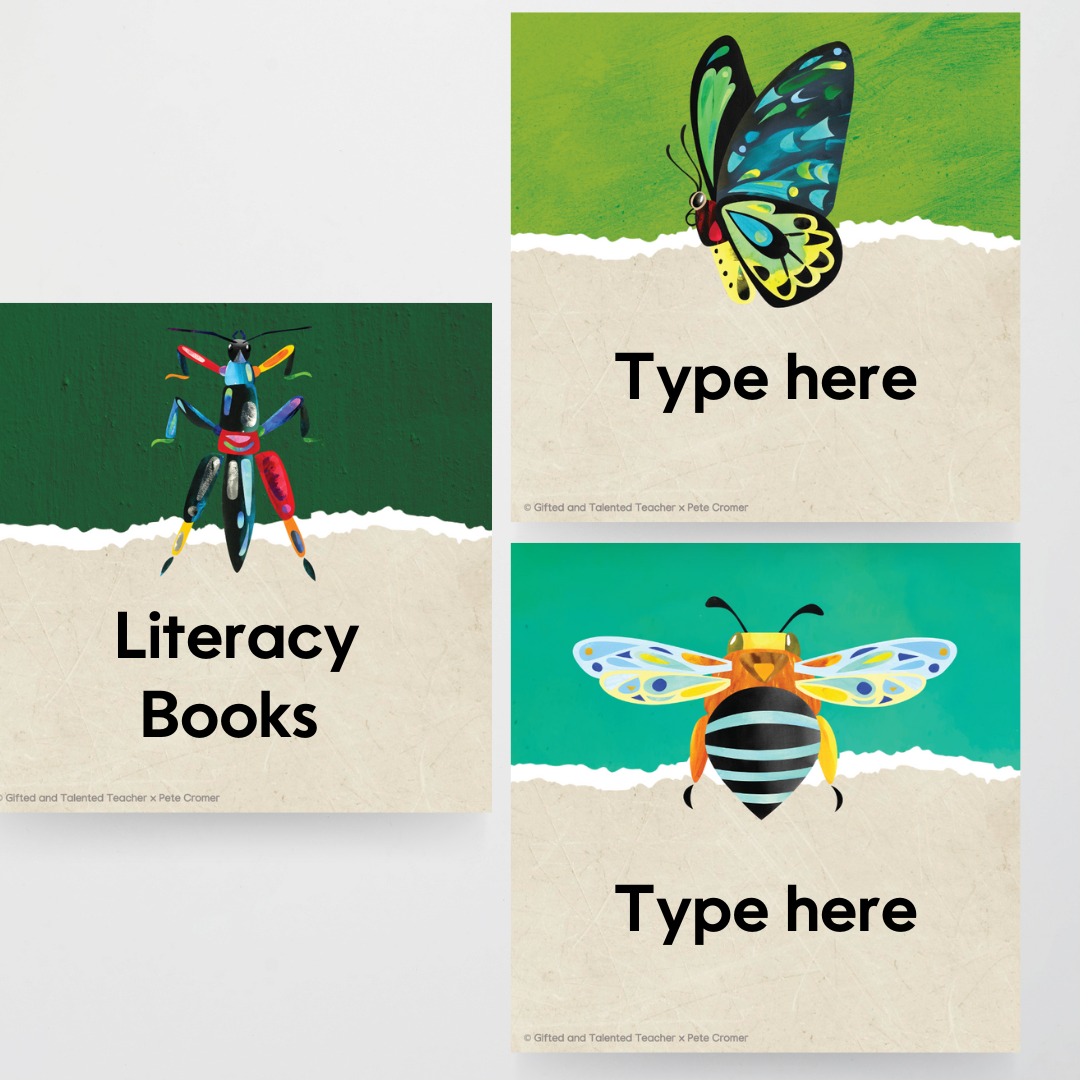 Pete Cromer: Square Labels - Insect Life Classroom Decor