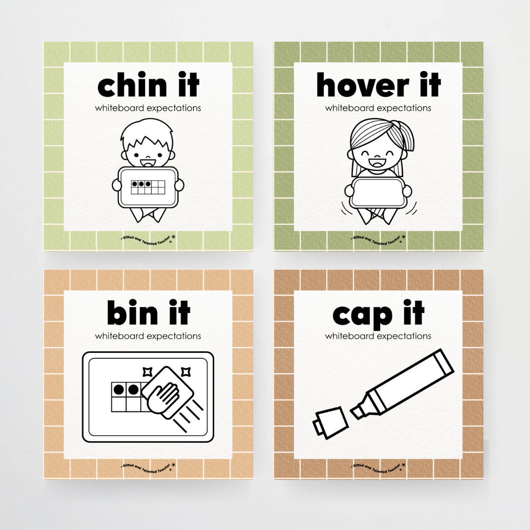 Mini Whiteboard Expectations, Prompts and Cues: Square Icons - Woodland Classroom Decor