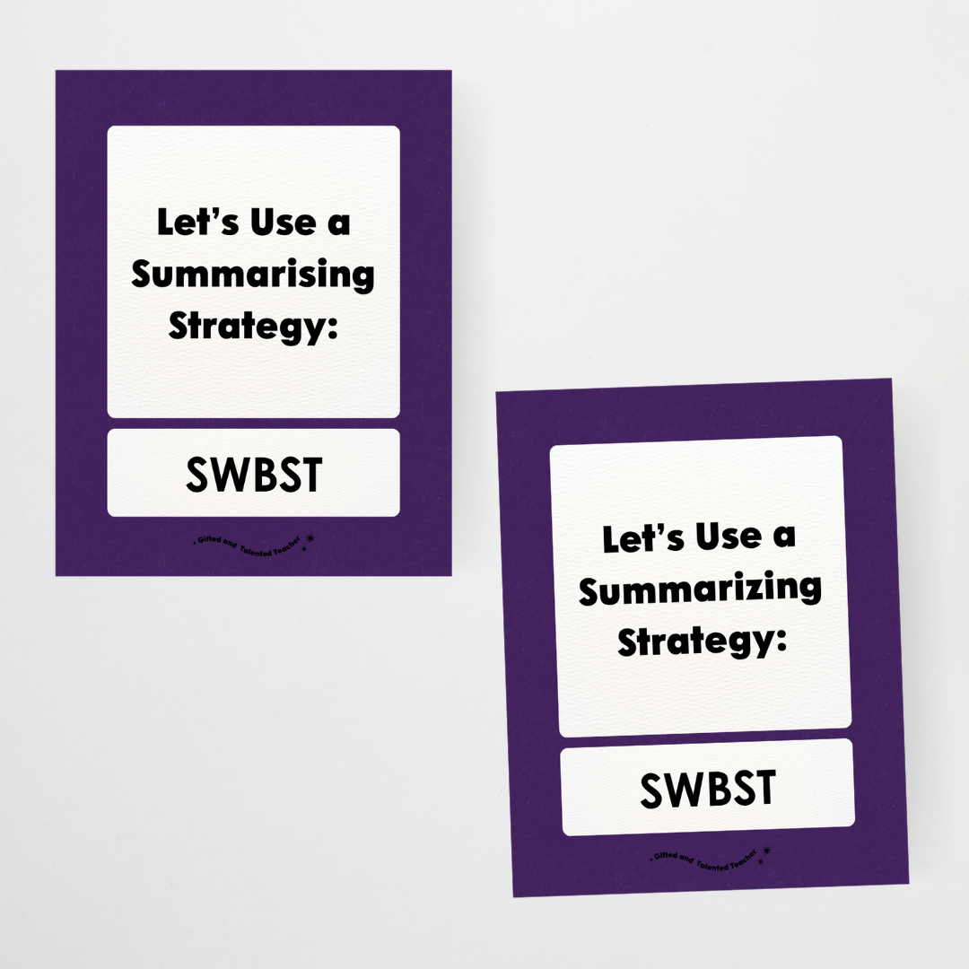 Summarising the Text: SWBST Somebody, Wanted, But, So Then - Watch this Space Classroom Decor - Teacher Resources & Classroom Decor