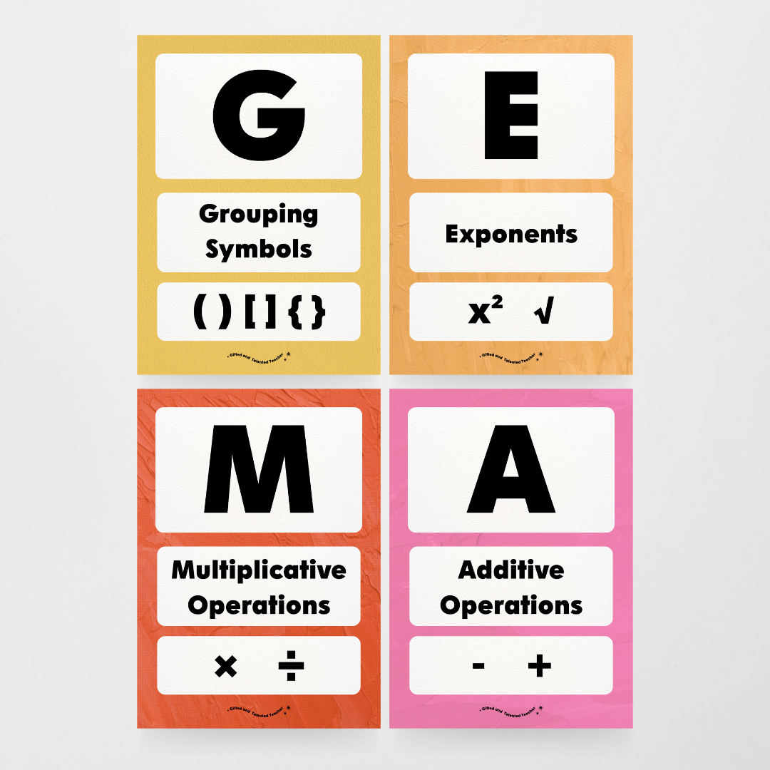 GEMA Order of Operations - North America Classroom Decor - Teacher Resources & Classroom Decor