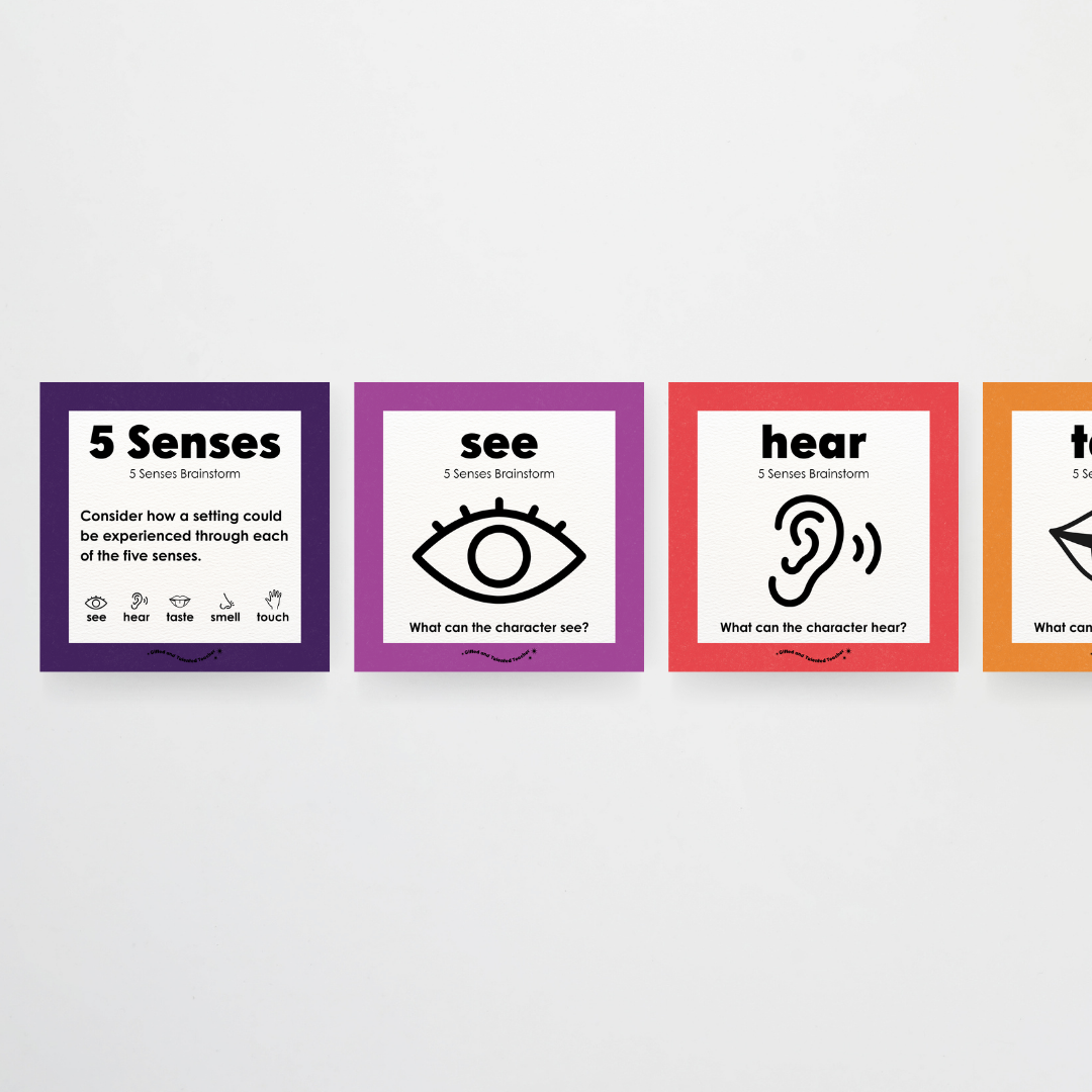 Philip Bunting: 5 Senses Brainstorm Posters - Watch this Space Classroom Decor - Teacher Resources & Classroom Decor