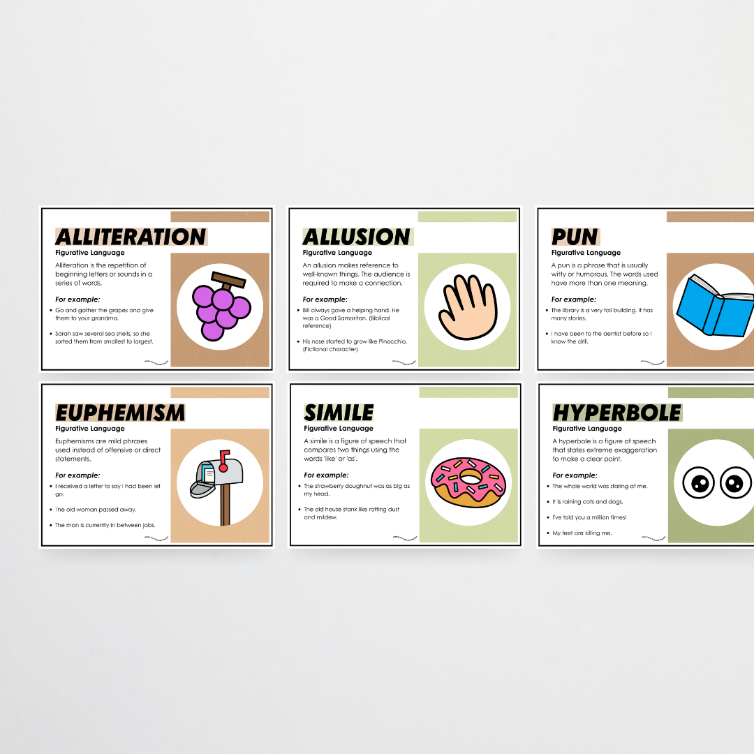 Figurative Language Classroom Posters - Woodland Classroom Decor