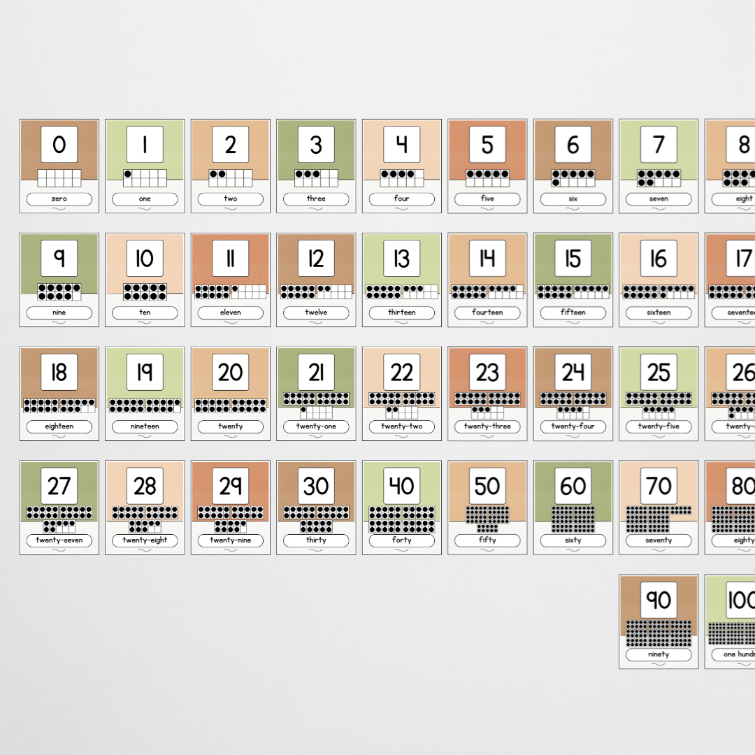 Ten Frames Number Posters - Woodland Classroom Decor