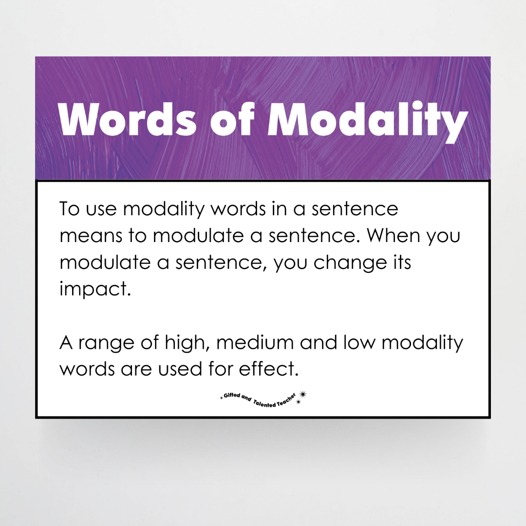 Words of Modality: High, Medium and Low Wall Display - Insect Life Classroom Decor - Teacher Resources & Classroom Decor