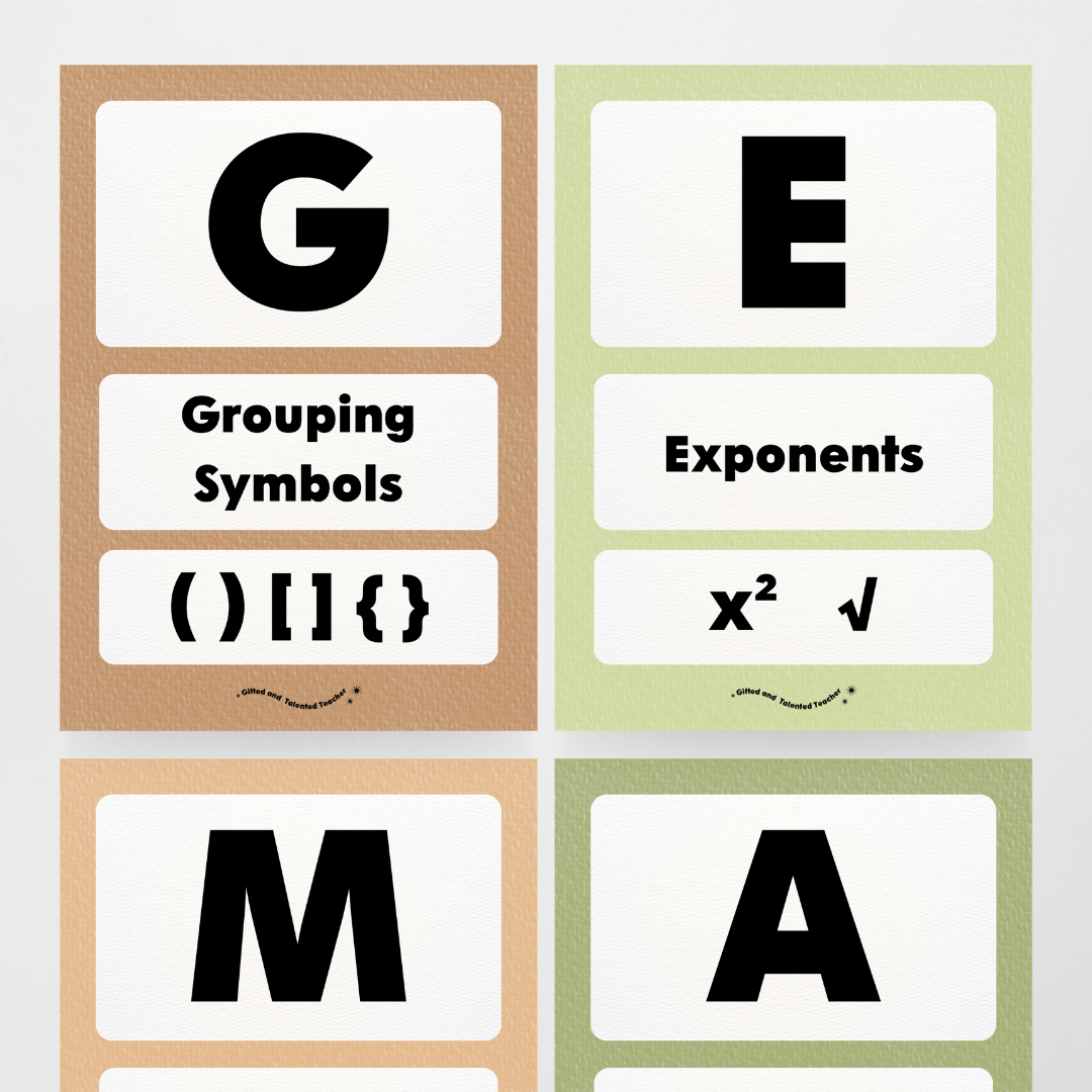 GEMA Order of Operations - Woodland Classroom Decor - Teacher Resources & Classroom Decor