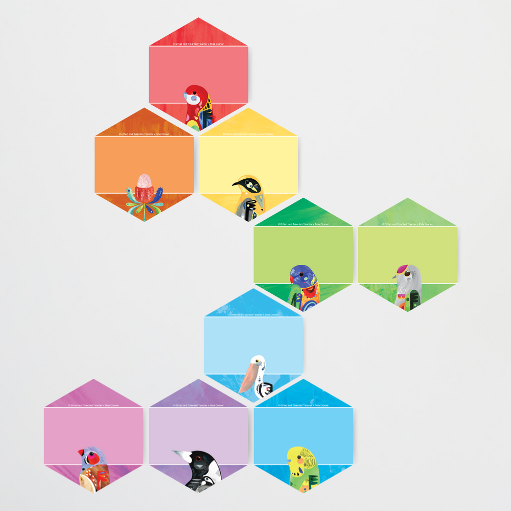 Pete Cromer: Hexagon Labels Australian Fauna and Flora Classroom Decor