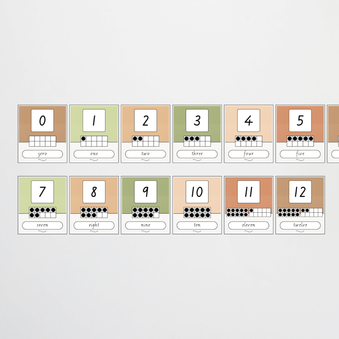 Ten Frames Number Posters - Woodland Classroom Decor