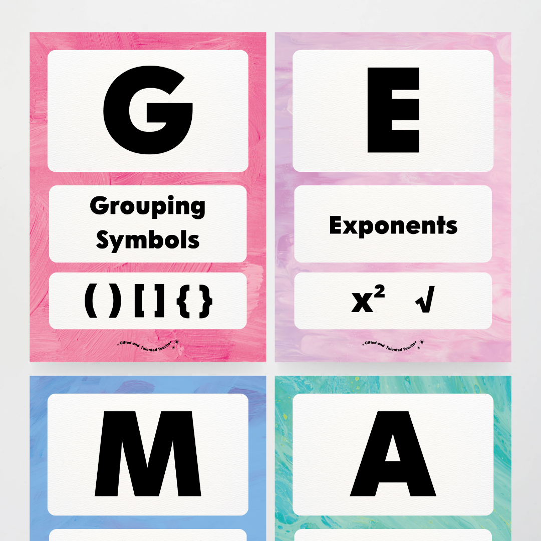 GEMA Order of Operations - Sea Life Classroom Decor - Teacher Resources & Classroom Decor