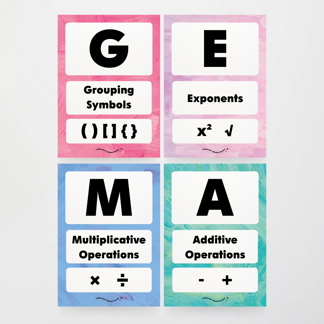 GEMA Order of Operations - Sea Life Classroom Decor - Teacher Resources & Classroom Decor