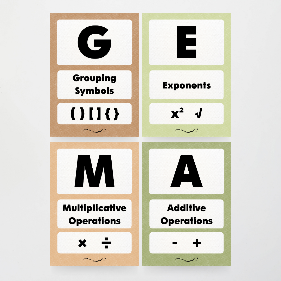 GEMA Order of Operations - Woodland Classroom Decor - Teacher Resources & Classroom Decor