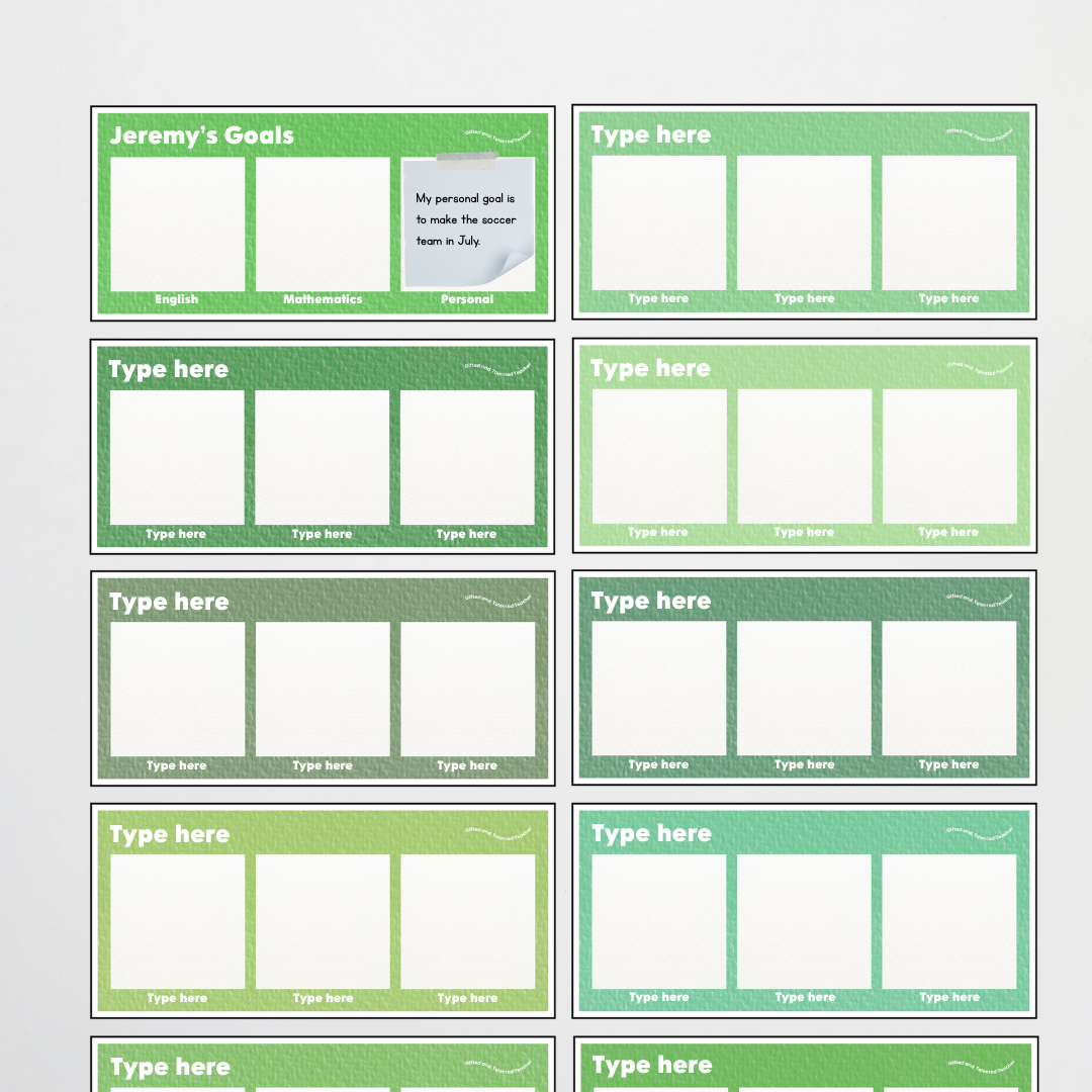 Goal Setting Bundle - Leafy Greens Classroom Decor