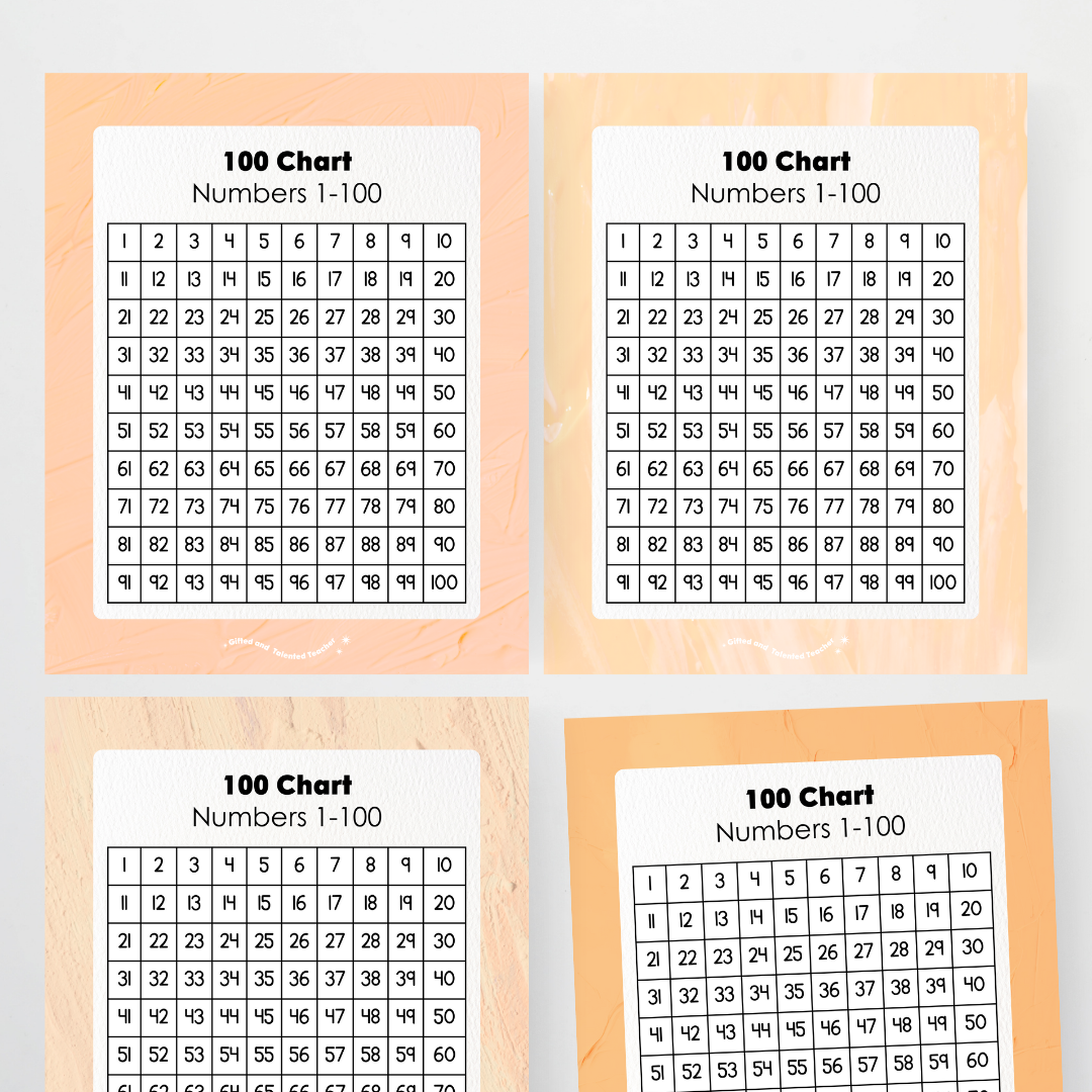 Hundreds Chart Classroom Poster and Wall Display - Neutral Classroom Decor