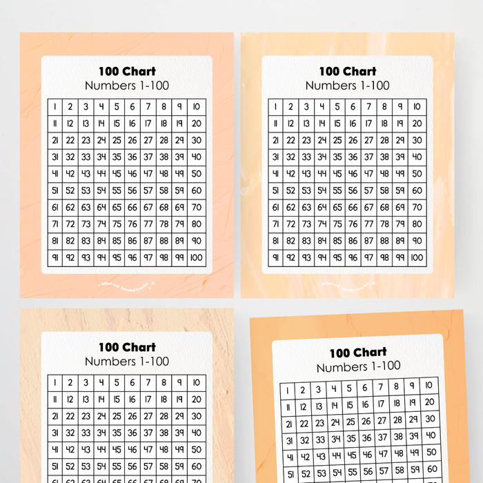 Hundreds Chart Classroom Poster and Display: Neutral Classroom Decor