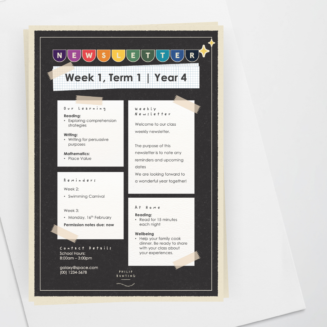 Philip Bunting: Newsletter - Watch this Space Classroom Decor