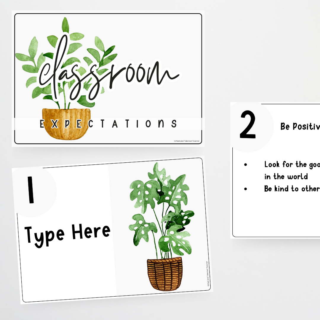 Classroom Expectations - Boho Botanical