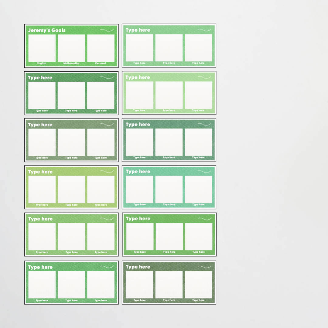 Goal Setting Template: 3 Goals - Leafy Greens Classroom Decor