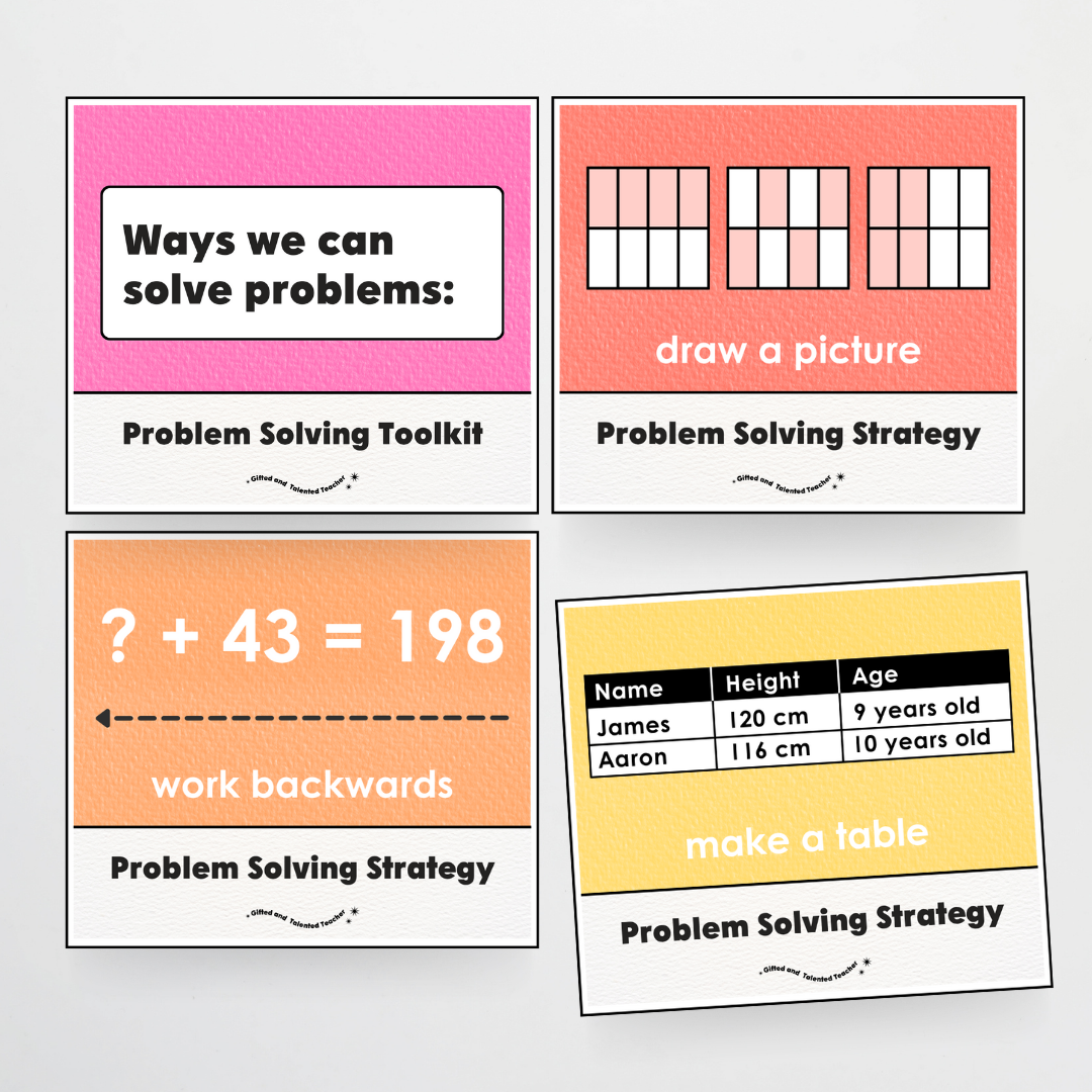 Upper Grades Problem Solving Strategy Toolkit: Rainbow Classroom Decor